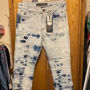 Rocawear tye dye jeans with bling on pockets NWT